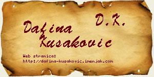 Dafina Kušaković vizit kartica
